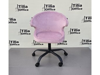 Coket Çalışma Koltuğu Siyah Yonca Ayak Pembe